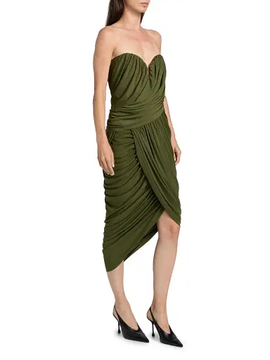Et Ochs Women's Spencer Draped Tulip Midi-Dress - Moss | Thumbnail 4 Et Ochs Women's Spencer Draped Tulip Midi-Dress - Moss | Thumbnail 4