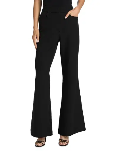 Toccin Women's Gaia Suiting Flared High-Rise Pants - Jet | Thumbnail 3 Toccin Women's Gaia Suiting Flared High-Rise Pants - Jet | Thumbnail 3