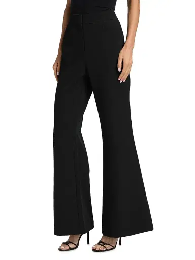 Toccin Women's Gaia Suiting Flared High-Rise Pants - Jet | Thumbnail 4 Toccin Women's Gaia Suiting Flared High-Rise Pants - Jet | Thumbnail 4