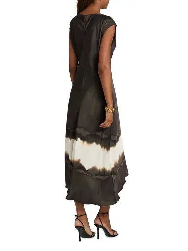 Jason Wu Collection Women's Burned Striped Asymmetric Midi-Dress - Calico Brown Burnt Stripe | Thumbnail 5 Jason Wu Collection Women's Burned Striped Asymmetric Midi-Dress - Calico Brown Burnt Stripe | Thumbnail 5