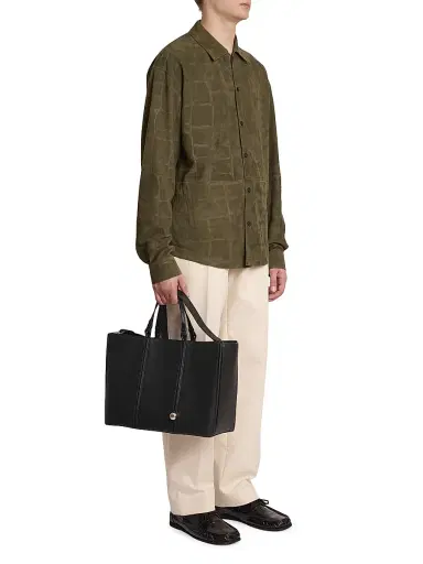 Jacquemus Men's Le Cabas Marino E/W Leather Tote Bag - Black | Thumbnail 2 Jacquemus Men's Le Cabas Marino E/W Leather Tote Bag - Black | Thumbnail 2