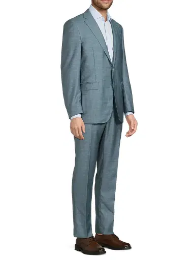 Canali Men's Denim-Effect Wool Single-Breasted Suit - Green - Size 38 | Thumbnail 4 Canali Men's Denim-Effect Wool Single-Breasted Suit - Green - Size 38 | Thumbnail 4