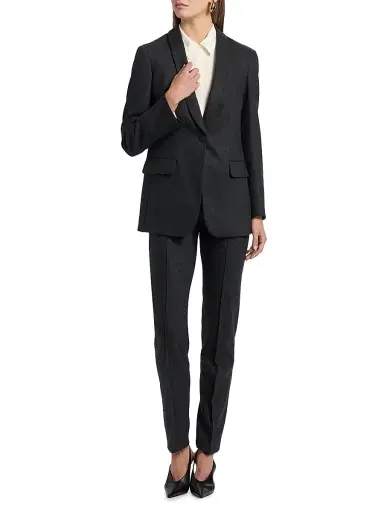 Giorgio Armani Women's Shawl Wool-Blend Blazer - Moonless Night | Thumbnail 2 Giorgio Armani Women's Shawl Wool-Blend Blazer - Moonless Night | Thumbnail 2