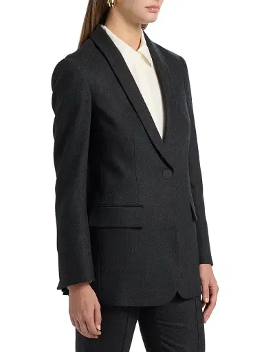 Giorgio Armani Women's Shawl Wool-Blend Blazer - Moonless Night | Thumbnail 4 Giorgio Armani Women's Shawl Wool-Blend Blazer - Moonless Night | Thumbnail 4