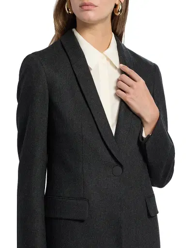 Giorgio Armani Women's Shawl Wool-Blend Blazer - Moonless Night | Thumbnail 6 Giorgio Armani Women's Shawl Wool-Blend Blazer - Moonless Night | Thumbnail 6