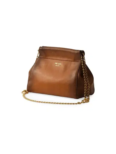 Prada Women's Enchaîné Leather Mini Shoulder Bag - Brown | Thumbnail 2 Prada Women's Enchaîné Leather Mini Shoulder Bag - Brown | Thumbnail 2