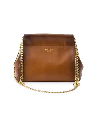 Prada Women's Enchaîné Leather Mini Shoulder Bag - Brown | Thumbnail 1 Prada Women's Enchaîné Leather Mini Shoulder Bag - Brown | Thumbnail 1