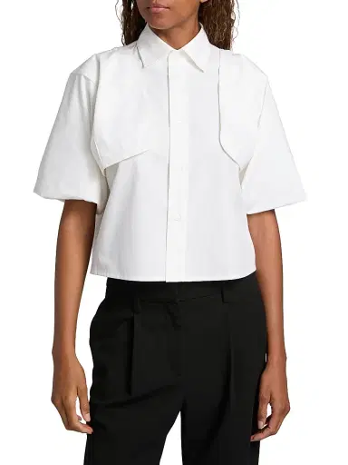 MM6 MAISON MARGIELA Women's Boxy Poplin Shirt | Thumbnail 3 MM6 MAISON MARGIELA Women's Boxy Poplin Shirt | Thumbnail 3