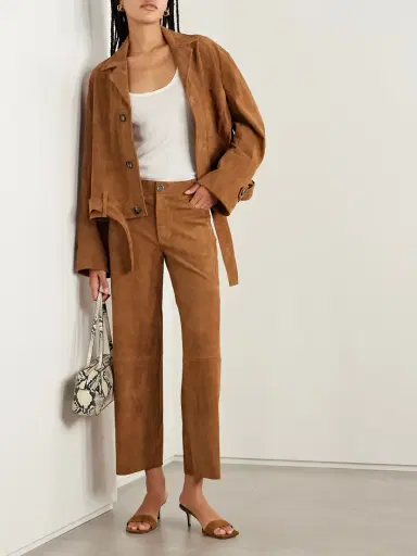 STOULS Lilou Cropped Suede Wide-leg Pants | Thumbnail 2 STOULS Lilou Cropped Suede Wide-leg Pants | Thumbnail 2