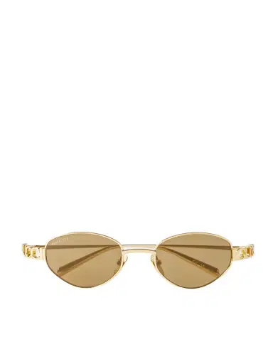 Gucci Eyewear Block Bending Cat-eye Gold-tone Sunglasses | Thumbnail 1 Gucci Eyewear Block Bending Cat-eye Gold-tone Sunglasses | Thumbnail 1