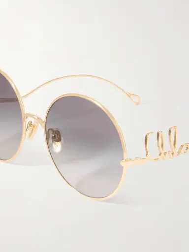 Chloé Iconic Round-frame Gold-tone Sunglasses | Thumbnail 4 Chloé Iconic Round-frame Gold-tone Sunglasses | Thumbnail 4