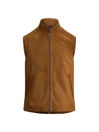 Polo Ralph Lauren Men's Classic Suede Double-Zip Vest - Cafe Brown | Thumbnail 1 Polo Ralph Lauren Men's Classic Suede Double-Zip Vest - Cafe Brown | Thumbnail 1