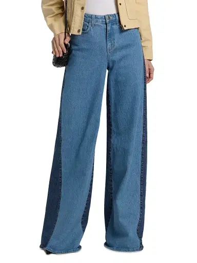 L'AGENCE Women's Beau Two-Tone High-Rise Wide-Leg Jeans - Paso | Thumbnail 3 L'AGENCE Women's Beau Two-Tone High-Rise Wide-Leg Jeans - Paso | Thumbnail 3