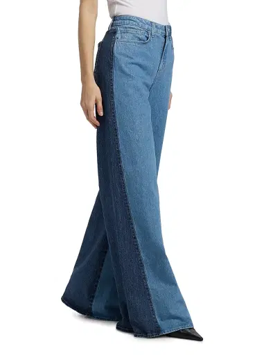 L'AGENCE Women's Beau Two-Tone High-Rise Wide-Leg Jeans - Paso | Thumbnail 4 L'AGENCE Women's Beau Two-Tone High-Rise Wide-Leg Jeans - Paso | Thumbnail 4