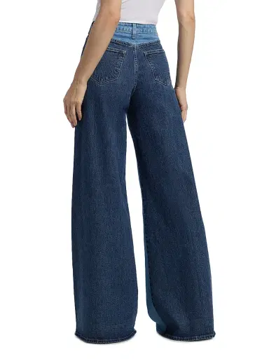 L'AGENCE Women's Beau Two-Tone High-Rise Wide-Leg Jeans - Paso | Thumbnail 5 L'AGENCE Women's Beau Two-Tone High-Rise Wide-Leg Jeans - Paso | Thumbnail 5