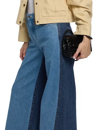 L'AGENCE Women's Beau Two-Tone High-Rise Wide-Leg Jeans - Paso | Thumbnail 6 L'AGENCE Women's Beau Two-Tone High-Rise Wide-Leg Jeans - Paso | Thumbnail 6