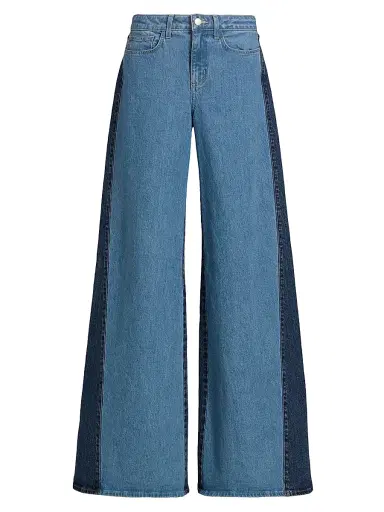 L'AGENCE Women's Beau Two-Tone High-Rise Wide-Leg Jeans - Paso | Thumbnail 1 L'AGENCE Women's Beau Two-Tone High-Rise Wide-Leg Jeans - Paso | Thumbnail 1