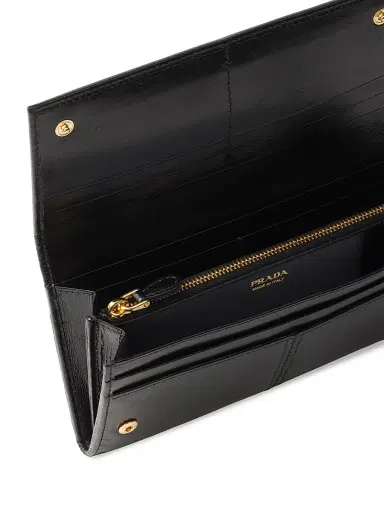 Prada Women's Large Leather Wallet - Black | Thumbnail 4 Prada Women's Large Leather Wallet - Black | Thumbnail 4