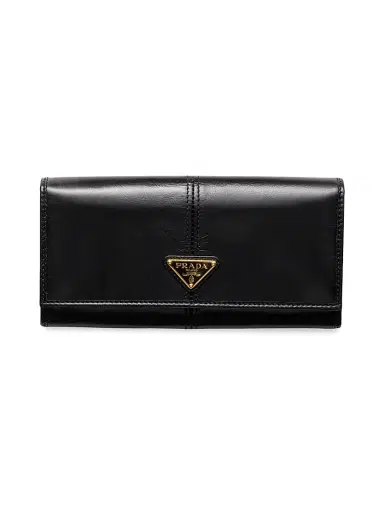 Prada Women's Large Leather Wallet - Black | Thumbnail 1 Prada Women's Large Leather Wallet - Black | Thumbnail 1