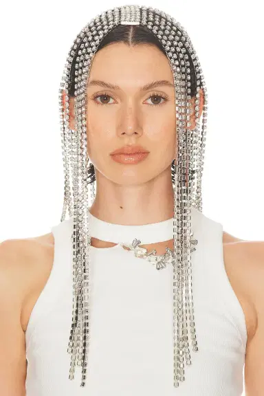 AREA Crystal Fringe Headband | Thumbnail 2 AREA Crystal Fringe Headband | Thumbnail 2