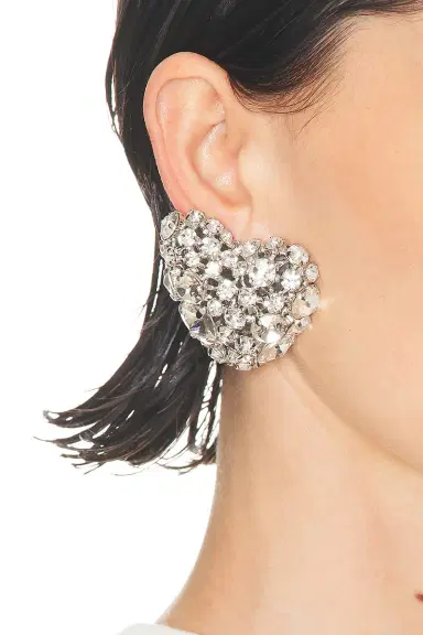 AREA Crystal Cluster Heart Earrings | Thumbnail 2 AREA Crystal Cluster Heart Earrings | Thumbnail 2