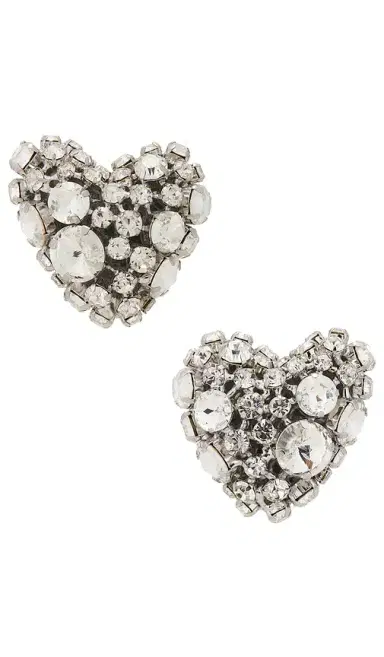 AREA Crystal Cluster Heart Earrings | Thumbnail 4 AREA Crystal Cluster Heart Earrings | Thumbnail 4