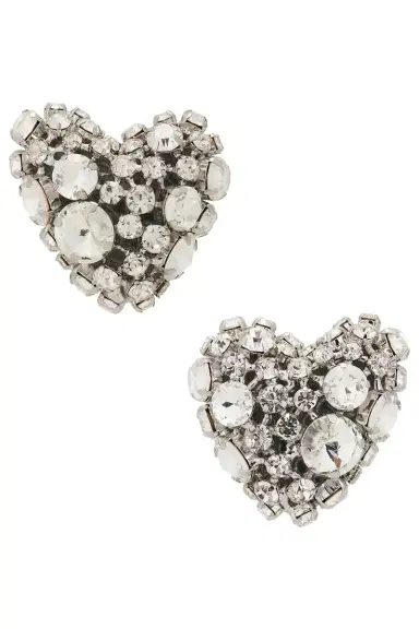 AREA Crystal Cluster Heart Earrings | Thumbnail 1 AREA Crystal Cluster Heart Earrings | Thumbnail 1