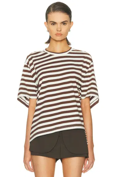 Monse Asymmetric Twisted T-shirt | Thumbnail 1 Monse Asymmetric Twisted T-shirt | Thumbnail 1