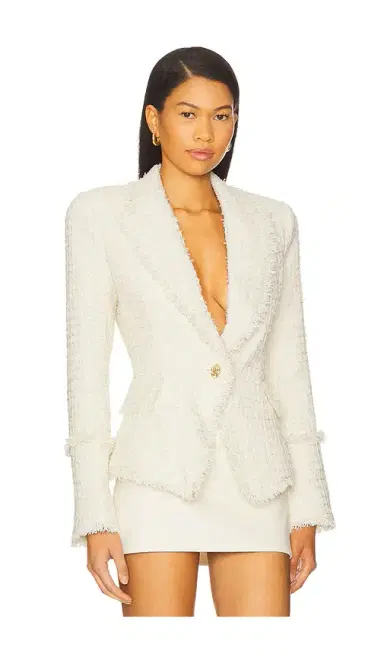 L'Agence Kaisley Blazer With Fray | Thumbnail 2 L'Agence Kaisley Blazer With Fray | Thumbnail 2