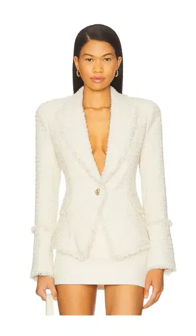 L'Agence Kaisley Blazer With Fray | Thumbnail 1 L'Agence Kaisley Blazer With Fray | Thumbnail 1