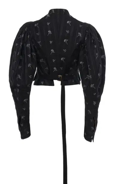 Chloé Puff-Sleeve Cotton-Silk Jacquard Cropped Jacket | Thumbnail 2 Chloé Puff-Sleeve Cotton-Silk Jacquard Cropped Jacket | Thumbnail 2