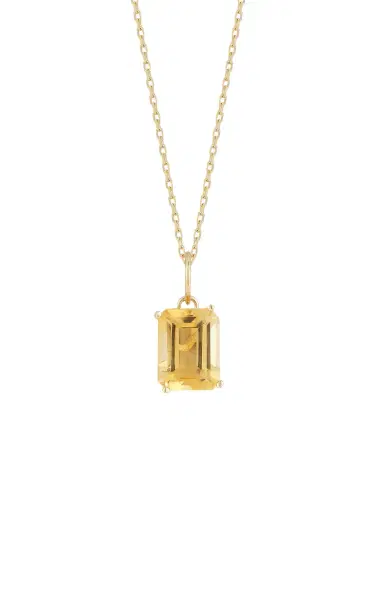 Mateo 14kt Emerald Cut Citrine Necklace | Thumbnail 1 Mateo 14kt Emerald Cut Citrine Necklace | Thumbnail 1
