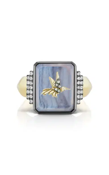 Sorellina 18K Yellow Gold Hummingbird Signet Ring | Thumbnail 1 Sorellina 18K Yellow Gold Hummingbird Signet Ring | Thumbnail 1