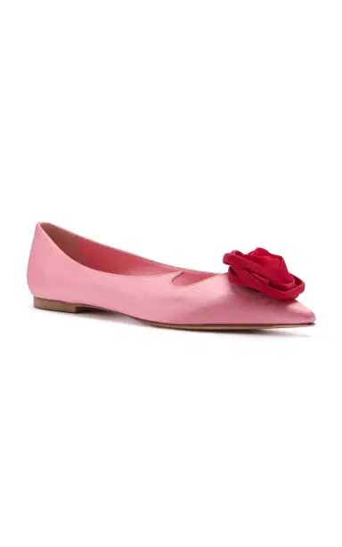 Roger Vivier I Love Vivier Rose Satin Ballet Flats | Thumbnail 4 Roger Vivier I Love Vivier Rose Satin Ballet Flats | Thumbnail 4
