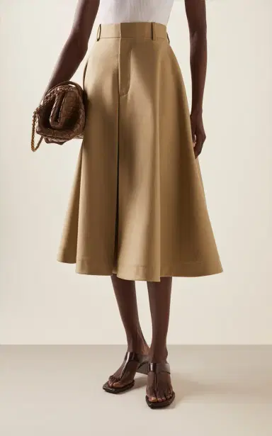 Bottega Veneta Fine Compact Cotton-Twill A-Line Skirt | Thumbnail 3 Bottega Veneta Fine Compact Cotton-Twill A-Line Skirt | Thumbnail 3