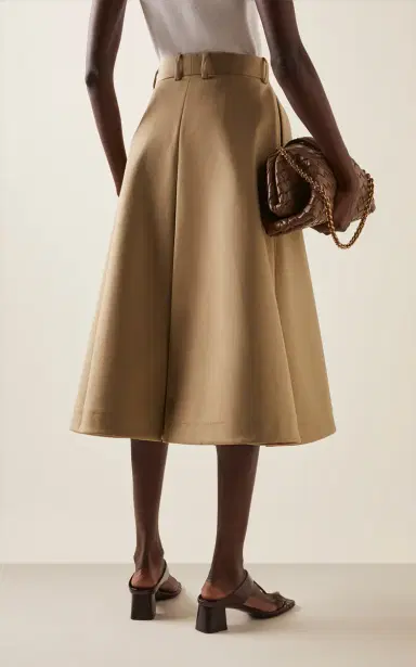 Bottega Veneta Fine Compact Cotton-Twill A-Line Skirt | Thumbnail 4 Bottega Veneta Fine Compact Cotton-Twill A-Line Skirt | Thumbnail 4