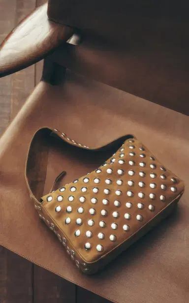 Khaite Elena Studded Suede Shoulder Bag | Thumbnail 2 Khaite Elena Studded Suede Shoulder Bag | Thumbnail 2