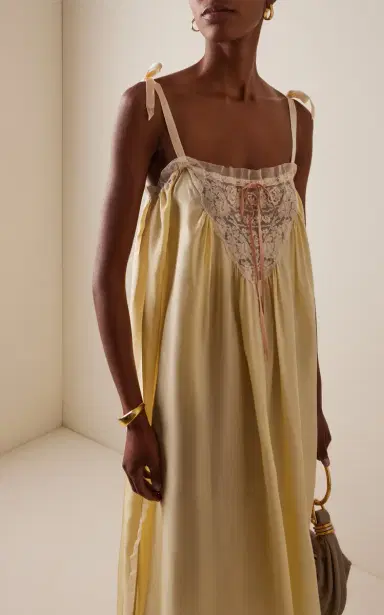 Chloé Lace-Trimmed Silk Habotai Maxi Dress | Thumbnail 8 Chloé Lace-Trimmed Silk Habotai Maxi Dress | Thumbnail 8