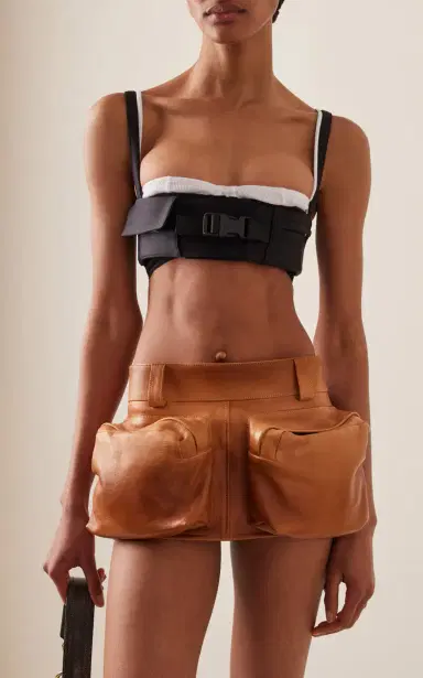 Miu Miu Buckled Radzimir Crop Top | Thumbnail 3 Miu Miu Buckled Radzimir Crop Top | Thumbnail 3