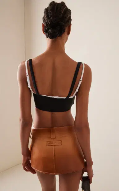 Miu Miu Buckled Radzimir Crop Top | Thumbnail 4 Miu Miu Buckled Radzimir Crop Top | Thumbnail 4