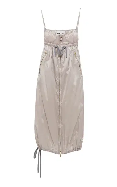Miu Miu Tie-Detailed Silk Midi Dress | Thumbnail 8 Miu Miu Tie-Detailed Silk Midi Dress | Thumbnail 8