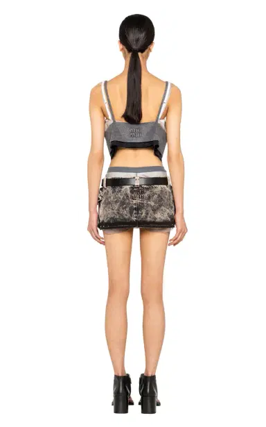 Miu Miu Washed-Denim Mini Skirt | Thumbnail 7 Miu Miu Washed-Denim Mini Skirt | Thumbnail 7