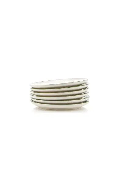 Moda Domus Set-of-Six Lily of the Valley Ceramic Dessert Plates - Green | Thumbnail 2 Moda Domus Set-of-Six Lily of the Valley Ceramic Dessert Plates - Green | Thumbnail 2