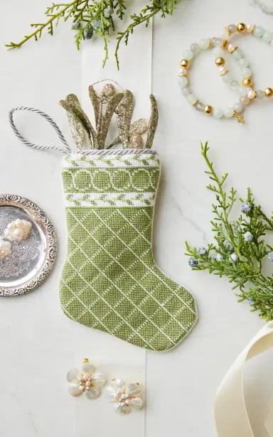 Bauble Stockings Set-Of-two Garden Lattice Bauble Stocking | Thumbnail 2 Bauble Stockings Set-Of-two Garden Lattice Bauble Stocking | Thumbnail 2