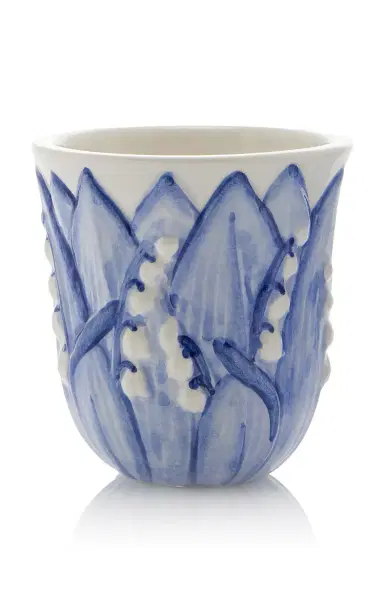 Moda Domus Set-of-Six Lily of the Valley Ceramic Tumblers - Blue | Thumbnail 2 Moda Domus Set-of-Six Lily of the Valley Ceramic Tumblers - Blue | Thumbnail 2
