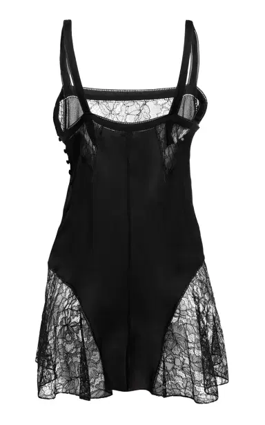 Chloé Lace-Trimmed Silk Charmeuse Mini Dress | Thumbnail 5 Chloé Lace-Trimmed Silk Charmeuse Mini Dress | Thumbnail 5