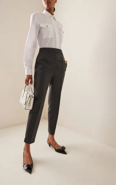 Prada Tapered Wool Trousers | Thumbnail 2 Prada Tapered Wool Trousers | Thumbnail 2