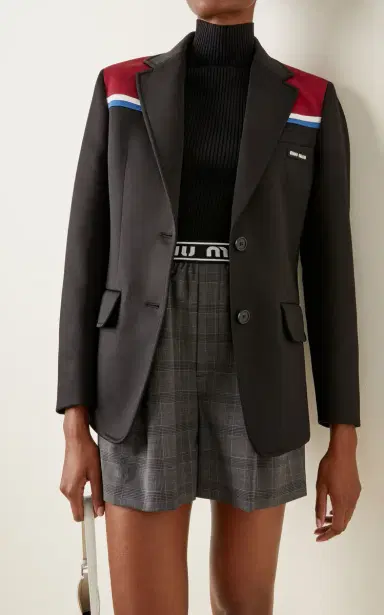 Miu Miu Notched Collar Fleece Blazer | Thumbnail 2 Miu Miu Notched Collar Fleece Blazer | Thumbnail 2