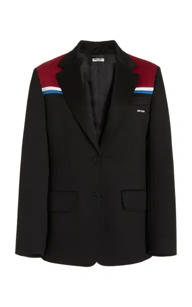 Miu Miu Notched Collar Fleece Blazer | Thumbnail 1 Miu Miu Notched Collar Fleece Blazer | Thumbnail 1