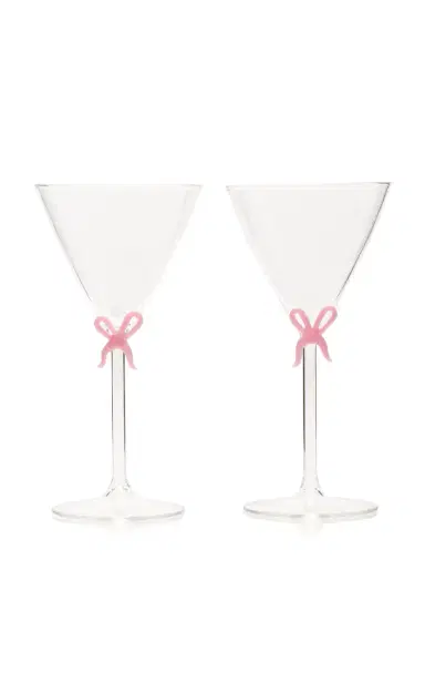 Moda Domus Set-of-Two Handmade Martini Glasses - Pink | Thumbnail 2 Moda Domus Set-of-Two Handmade Martini Glasses - Pink | Thumbnail 2